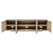 Kailani beige oak 79-inch 4-door cane TV stand media console with open shelving and storage compartments by CoasterEveryday