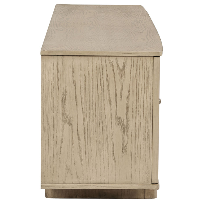 Kailani 79-inch 4-door Cane TV Stand Media Console Beige Oak