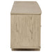 Kailani 79-inch beige oak cane TV stand with four doors and storage shelves, modern media console by CoasterEveryday