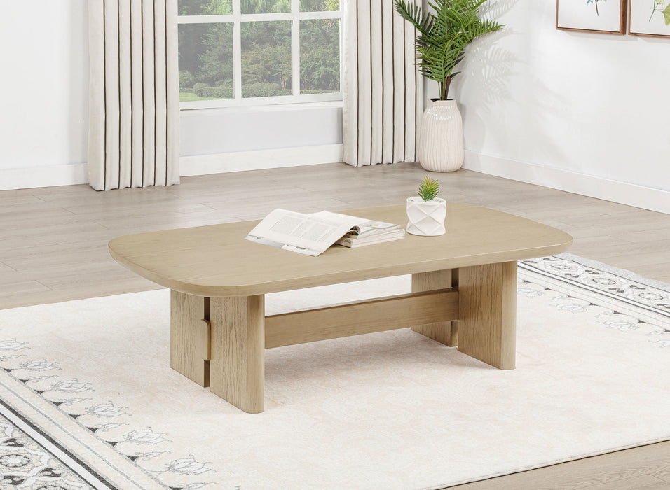 Kailani Coastal Rectangular Cocktail Coffee Table Beige Oak