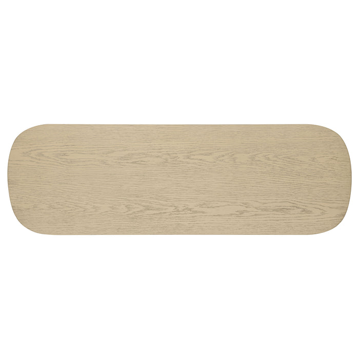Kailani Coastal Sofa Console Table with Shelf Beige Oak