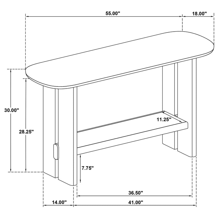 Kailani Coastal Sofa Console Table with Shelf Beige Oak