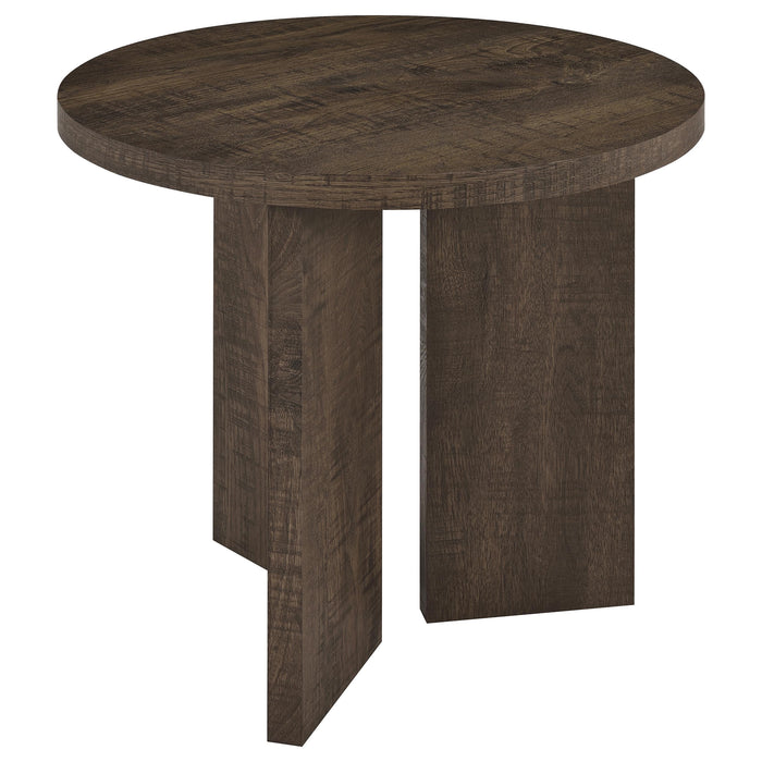 Aragon 2-Piece Round Coffee and End Table Set Dark Rustic Mango