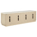 Lucaire 4-door TV stand by CoasterEveryday in honed cream and sandstone for TVs up to 77 inches