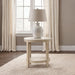 Lucaire round end table by CoasterEveryday with honed cream and sandstone cultured marble top