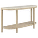 Lucaire oval console table by CoasterEveryday with honed cream and sandstone cultured marble top