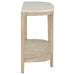 Lucaire oval console table with honed cream and sandstone cultured marble top by CoasterEveryday