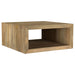 Benton Square solid mango wood coffee table by CoasterEveryday in a natural finish