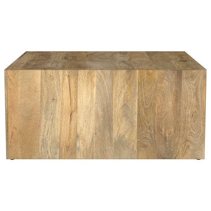 Benton Square Solid Mango Wood Coffee Table in Natural by CoasterEveryday