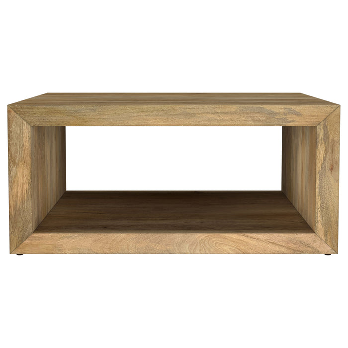 CoasterEveryday Benton square solid mango wood coffee table in natural finish