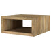 CoasterEveryday Benton square solid mango wood coffee table in a natural finish