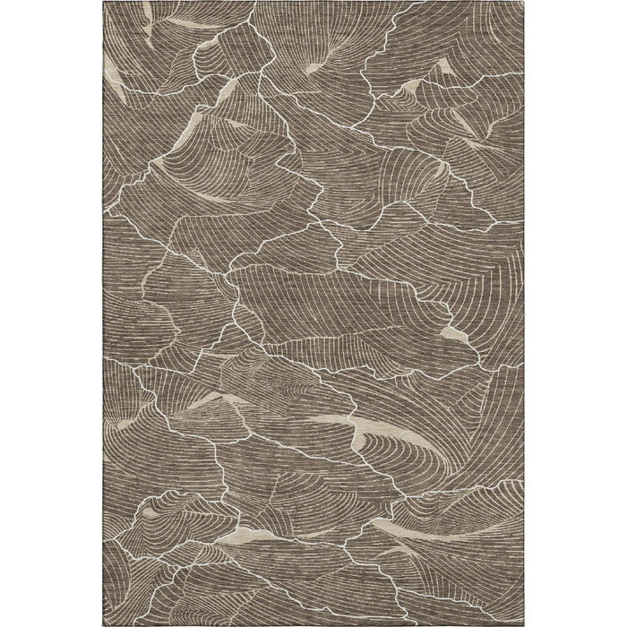 10' X 14' Abstract Washable Area Rug With UV Protection (682193) - Brown / Beige / Ivory