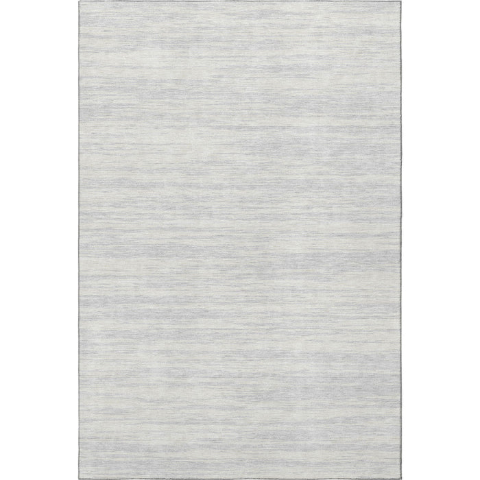 10' X 14' Striped Washable Area Rug With UV Protection (675624) - Silver / Ivory