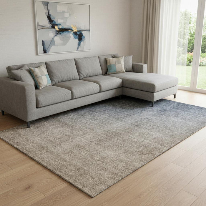 9' X 12' Ombre Washable Area Rug With UV Protection (649671) - Gray / Brown