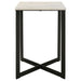 CoasterEveryday Tobin square end table with white marble top and black base