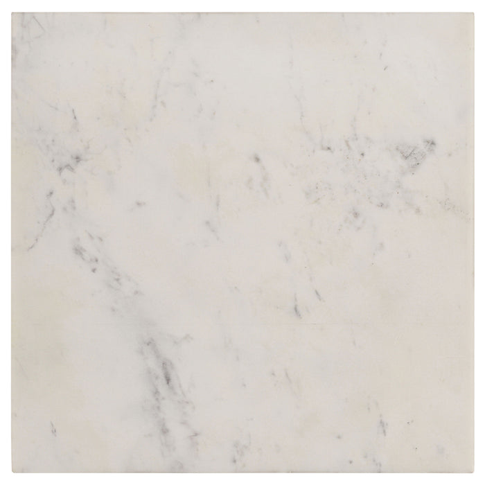 CoasterEveryday Tobin square end table with white marble top and black base