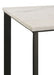 CoasterEveryday Tobin square end table with white marble top and black base