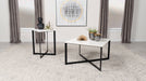 Tobin Square Marble Top End Table by CoasterEveryday in white and black