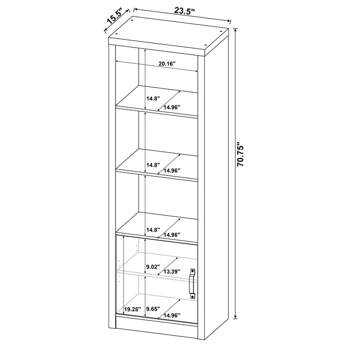 Burke 4-shelf Engineered Wood Media Tower Grey Driftwood
