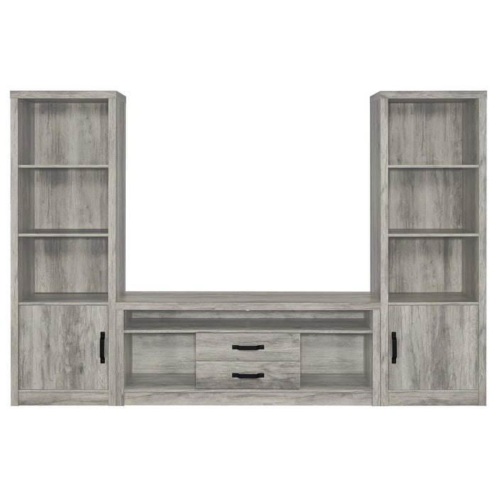 Burke 4-shelf Engineered Wood Media Tower Grey Driftwood
