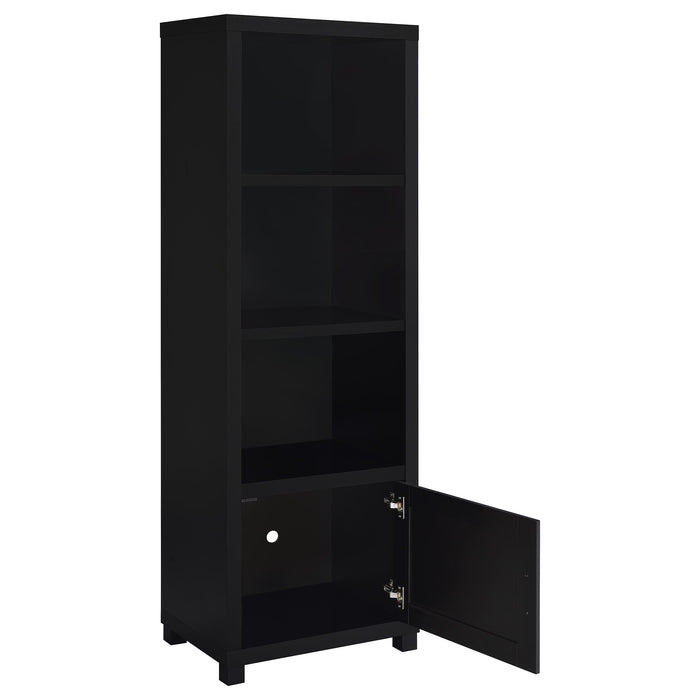 Sachin 3-shelf Engineered Wood Media Tower Black