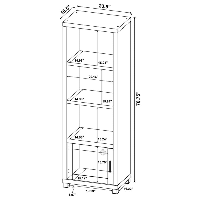 Sachin 3-shelf Engineered Wood Media Tower Black