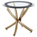 CoasterEveryday Brooke 3-piece round coffee and end table set in rose brass finish