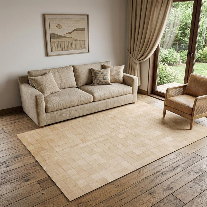 5' X 8' Cowhide Patchwork Area Rug (544478) - Natural