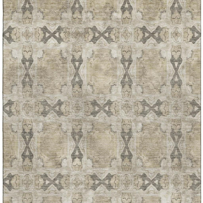 8' X 10' Floral Medallion Washable Area Rug With UV Protection (649460) - Beige / Gray / Ivory