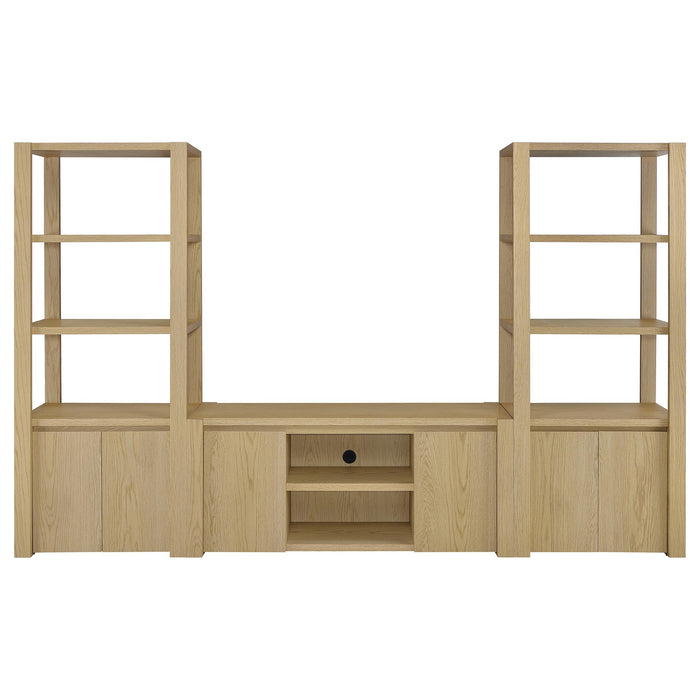 Laurelton 3-shelf Media Tower Tall Pier Cabinet Light Oak