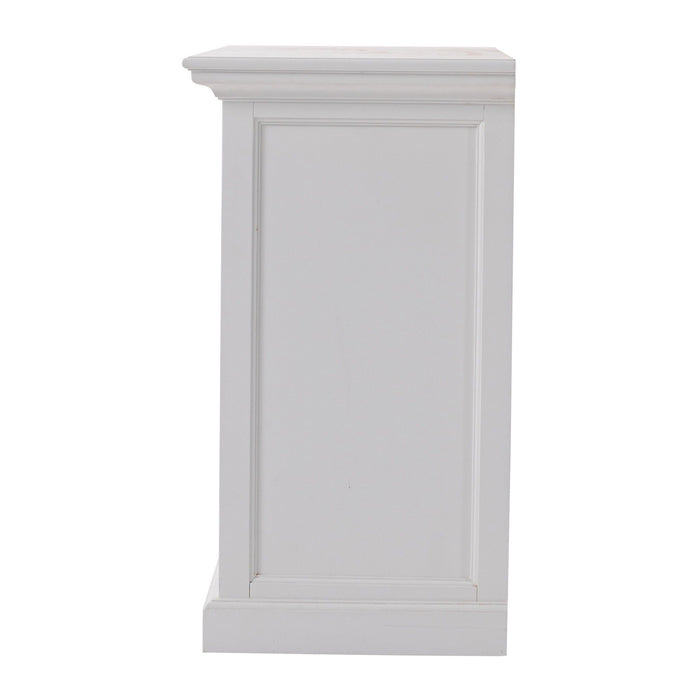 Classic Large Three Drawer Nightstand - White