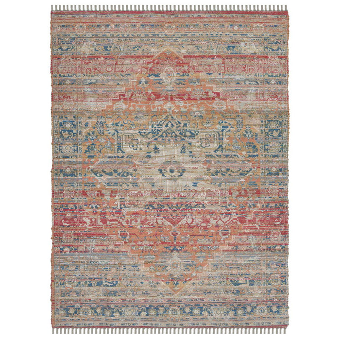8' X 10' Transitional Oriental Hand Woven Area Rug With Fringe - Blue