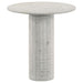 CoasterEveryday Astoria round white genuine marble side end table with pedestal base