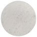 CoasterEveryday Astoria round white genuine marble coffee table with a sleek pedestal base