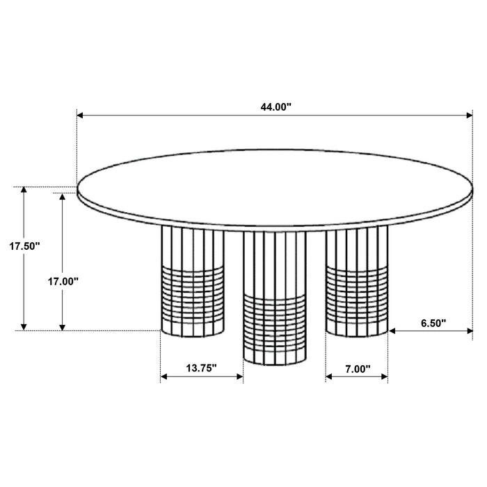 Astoria Round Genuine Marble Coffee Table in White by CoasterEveryday