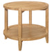 Camillo 3-piece round coffee and end table set in maple by CoasterEveryday