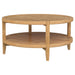 Camillo 3-piece round coffee and end table set in maple by CoasterEveryday