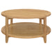CoasterEveryday Camillo 3-piece round coffee and end table set in maple finish