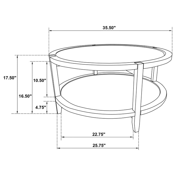 CoasterEveryday Camillo 3-piece round coffee and end table set in maple finish