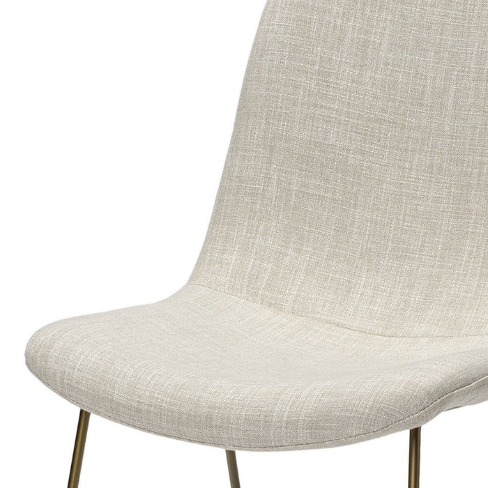 Upholstered Fabric Side Chairs (Set of 2) - Cream