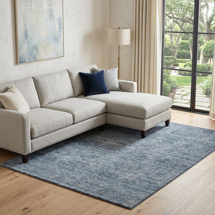 10' X 14' Abstract Washable Area Rug With UV Protection (688093) - Blue / Silver