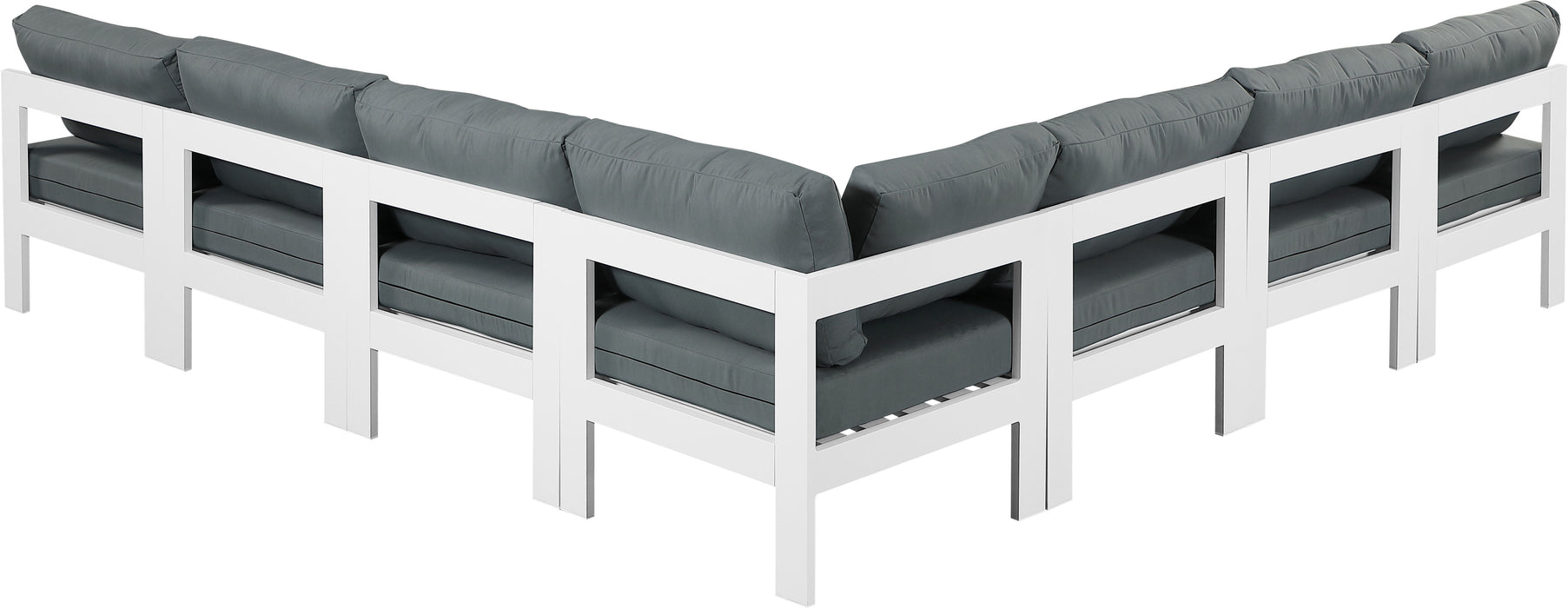 Nizuc - Outdoor Patio 7 Piece Modular Sectional With White Frame