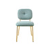 Set of 2 Giga modern green upholstered dining chairs with metal legs, contemporary space-saving accent seating.