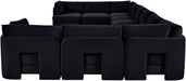 Meridian Furniture Hammond velvet performance fabric 10-piece stationary sectional sofa with plush upholstery and modern design.