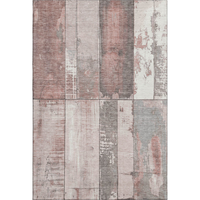 10' X 14' Geometric Washable Area Rug With UV Protection (706535) - Copper / Gray