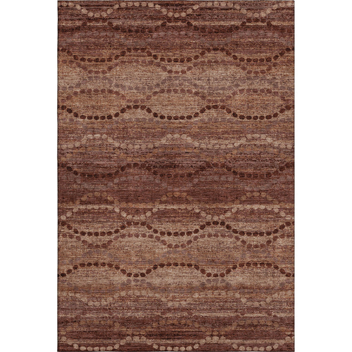 10' X 14' Abstract Geometric Washable Area Rug With UV Protection (715333) - Rust / Copper