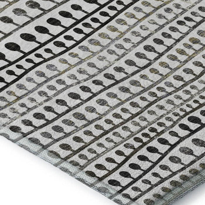 10' X 14' Striped Washable Area Rug With UV Protection - Ivory