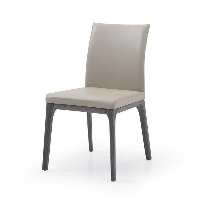 Faux Leather Dining Side Chairs (Set of 2) - Taupe