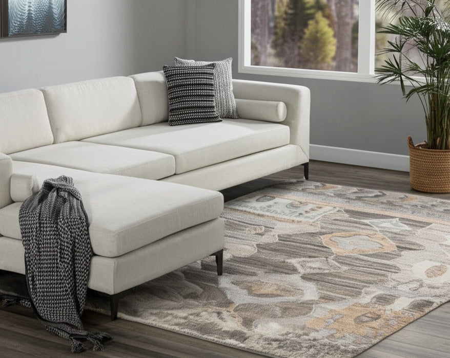 8' X 12' Moroccan Hand Knotted Area Rug - Ivory