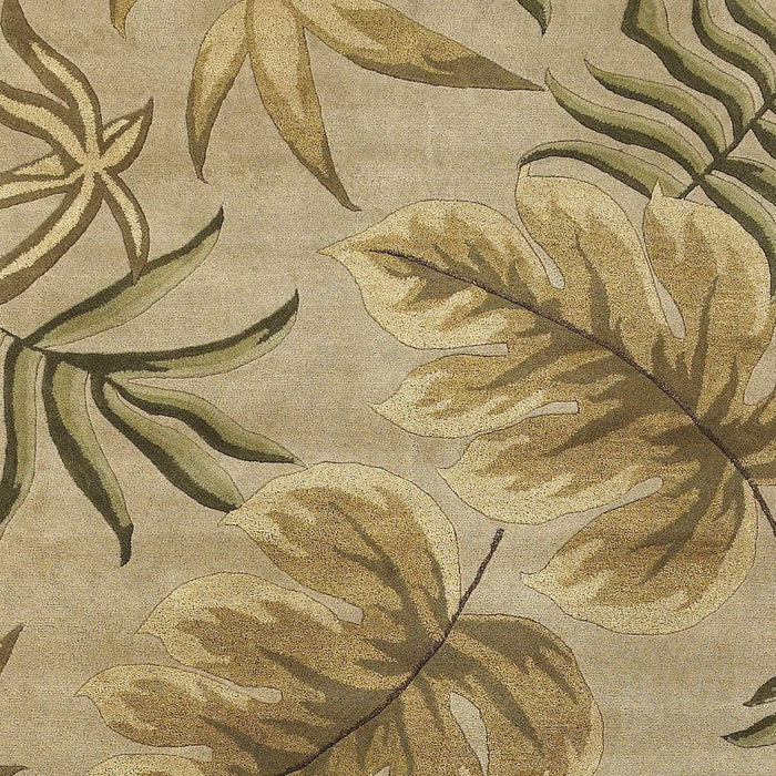 5' x 8' Hand Tufted Tropical Leaves Indoor Area Rug - Sand Beige